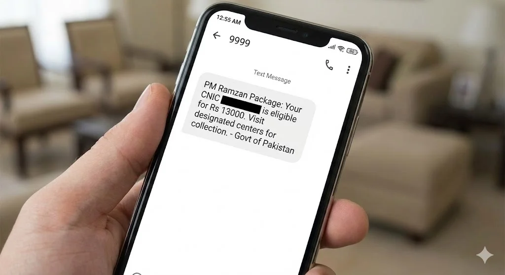 CNIC SMS Check 9999 PM Ramzan Package 13000