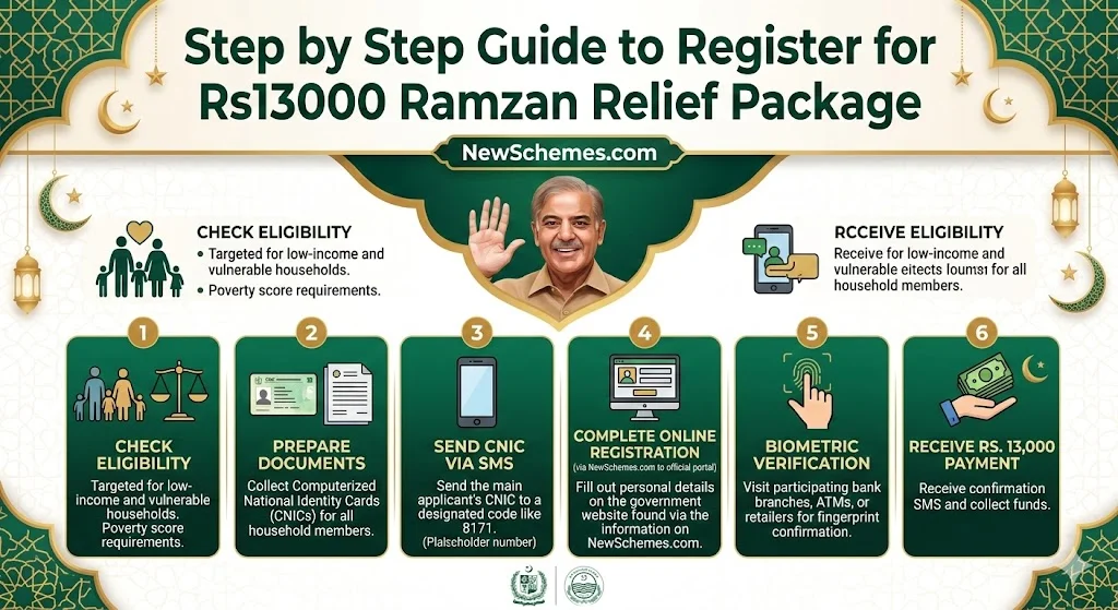Step by Step Guide to Register for Rs13000 Ramzan Relief Package