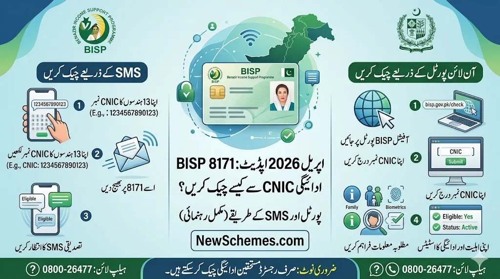 April 2026 Update How to Check BISP 8171 Payment by CNIC (Portal & SMS Methods)
