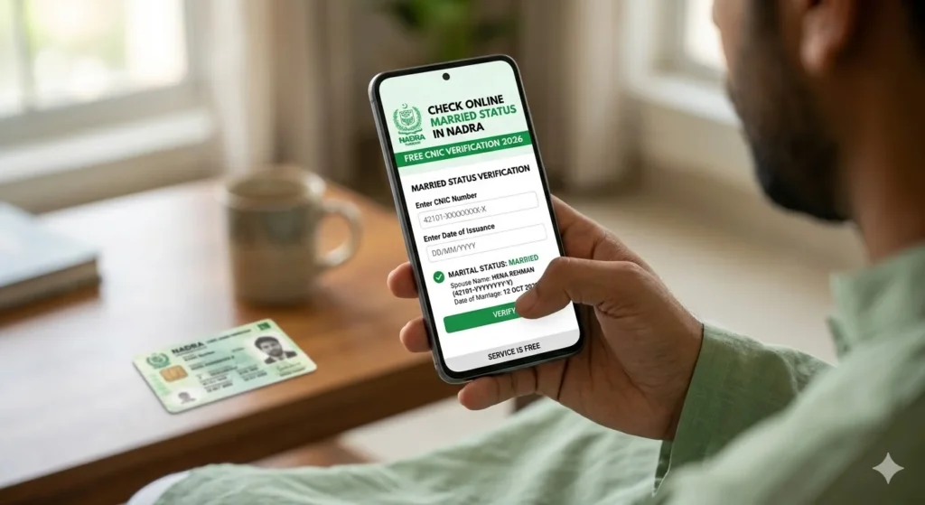 Check Online Married Status in NADRA – Free CNIC Verification 2026