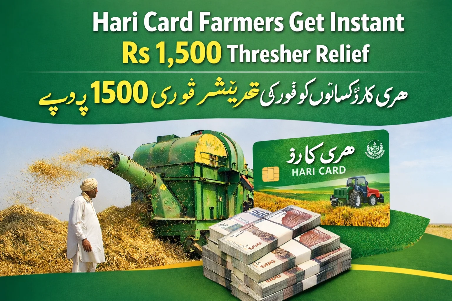 Hari Card Farmers Get Instant Rs 1500 Thresher Relief 2026