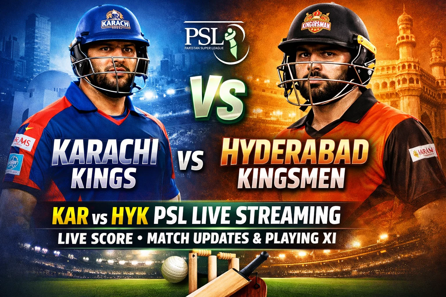 Karachi Kings vs Hyderabad Kingsmen Live Score Match Updates and Playing XI