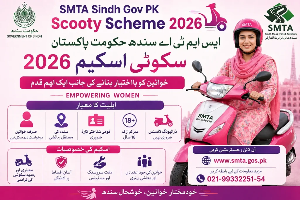SMTA Sindh Gov PK Scooty Scheme 2026 Empowering Women