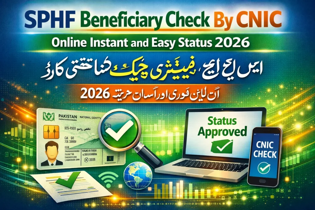 SPHF Gos Pk Beneficiary Check Online By CNIC 2026 Status Updates