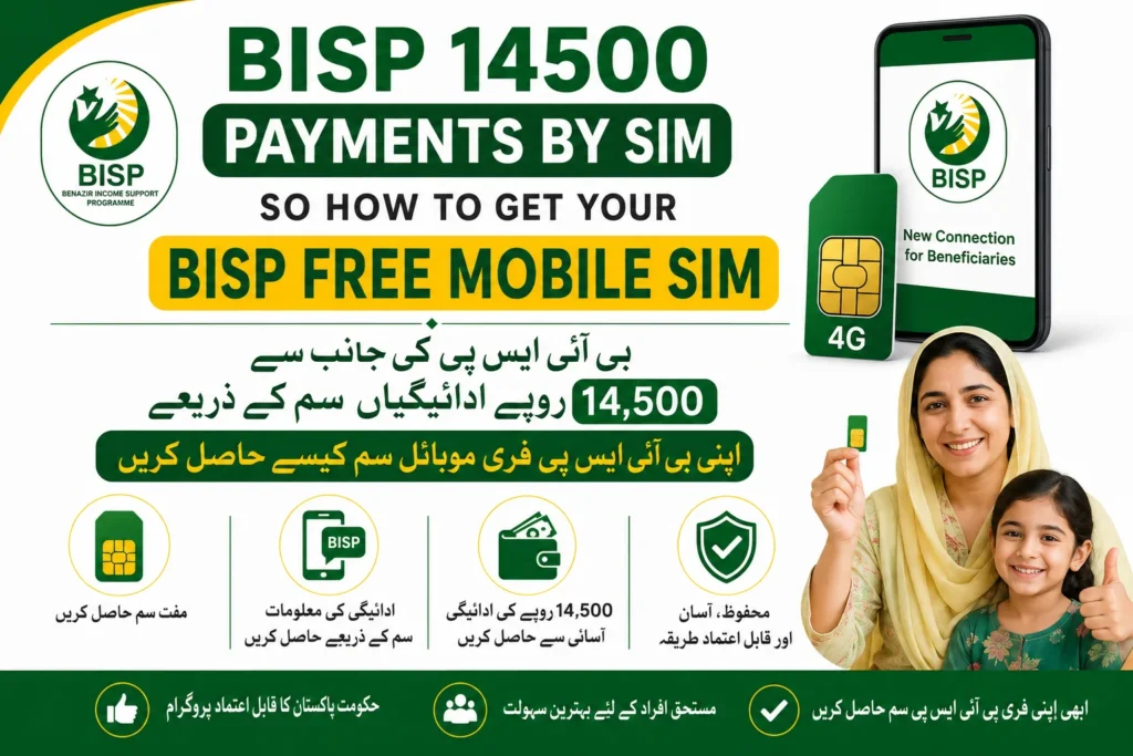 BISP 14500 Payments By Sim So How to Get Your BISP Free Mobile SIM