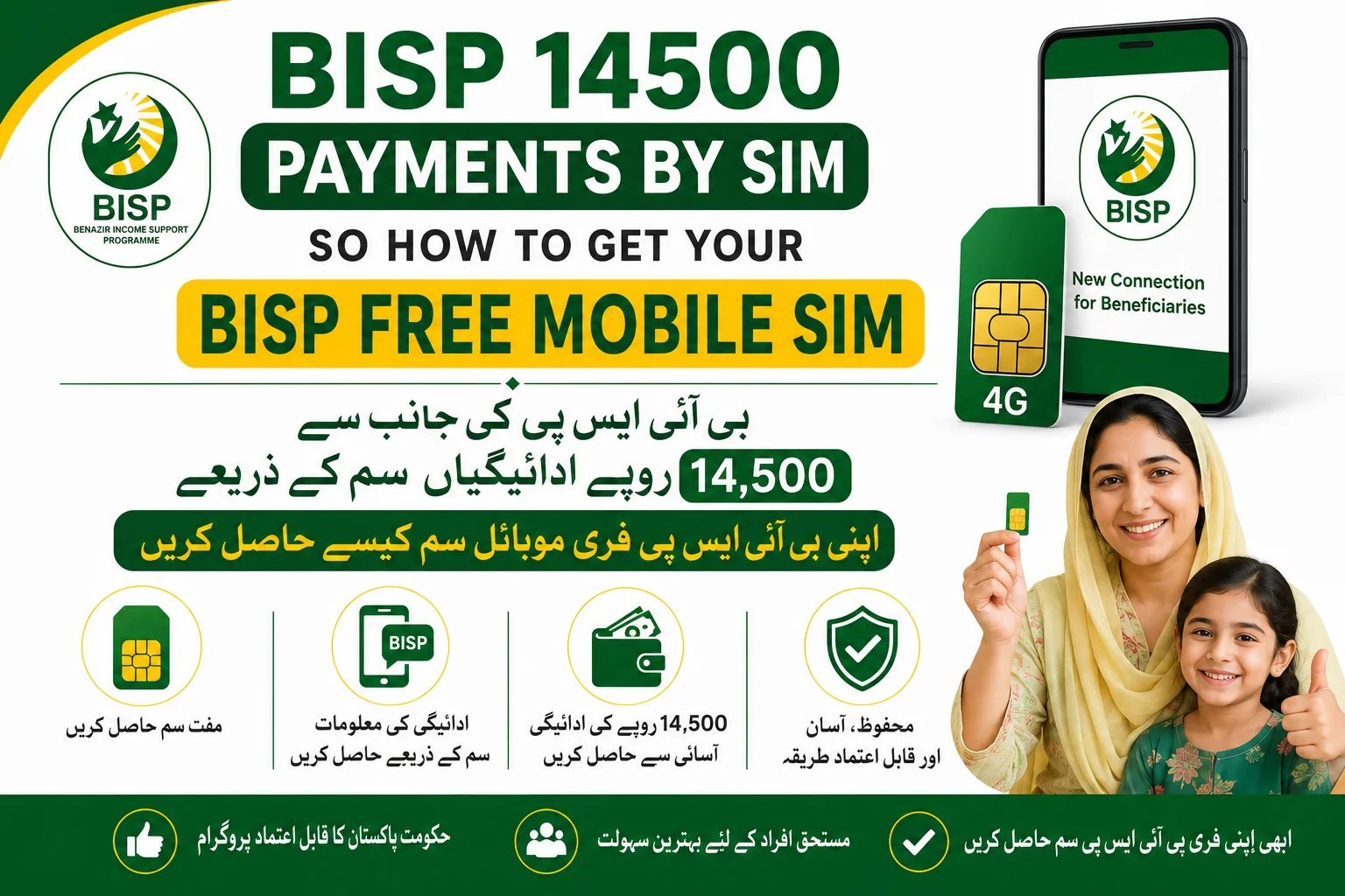 BISP 14500 Payments By Sim So How to Get Your BISP Free Mobile SIM