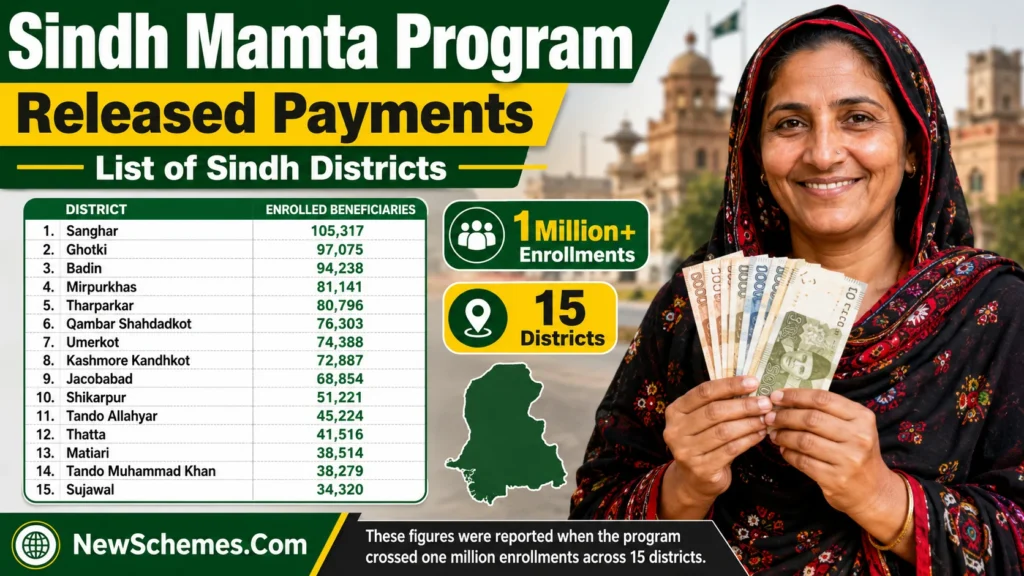 Sindh Mamta Program Released Payments – List of Sindh Districts