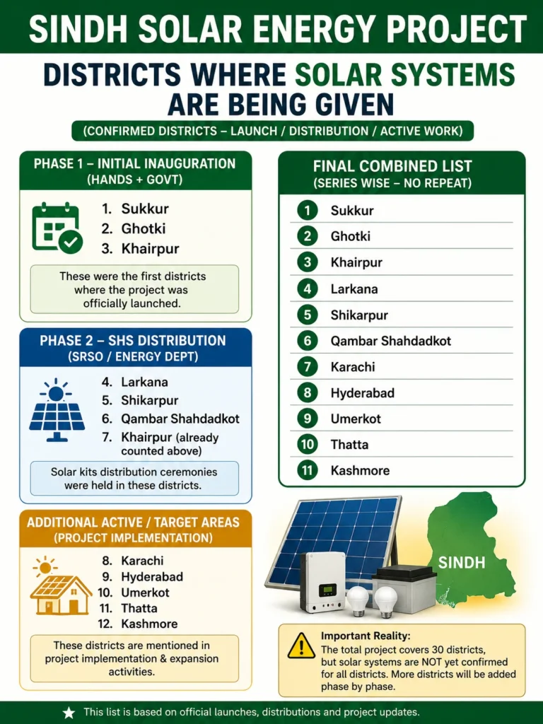 Sindh Solar System Scheme List Of Total Sindh Districts