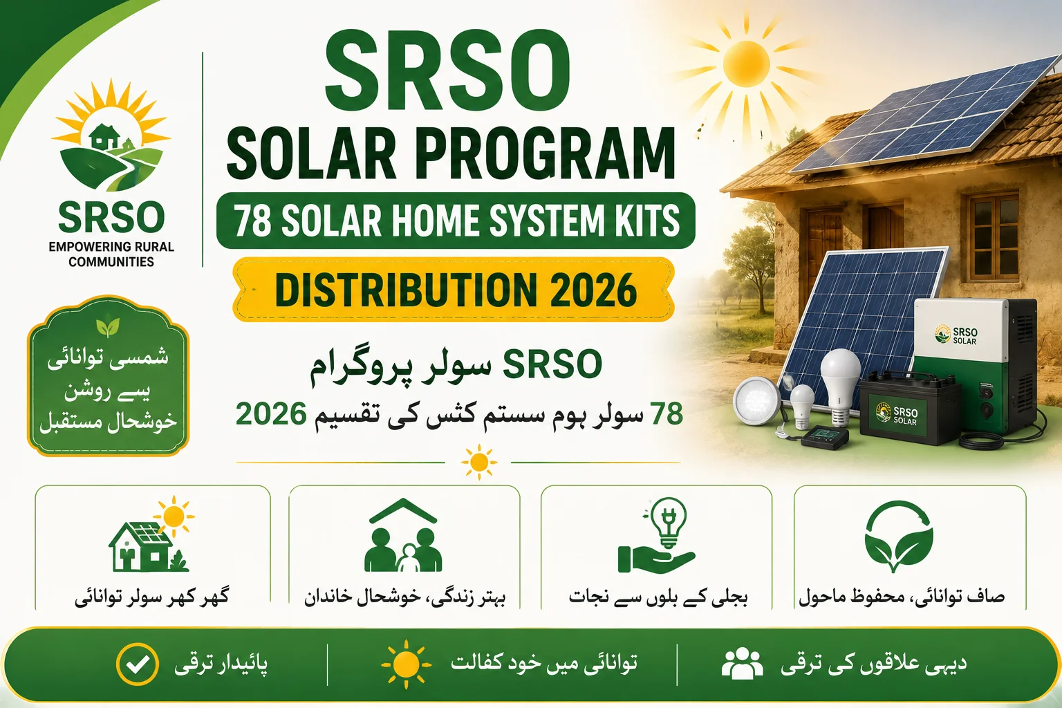 SRSO Solar Program 78 Solar Home System Kits Distribution 2026